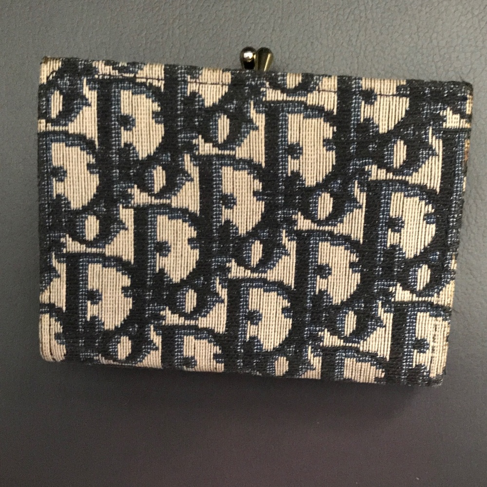 Vintage Women's Christian Dior Trotter Compact Wallet with Clasp Lock - Pre-owne